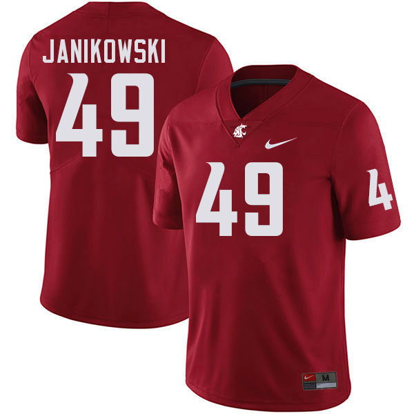 Men #49 Dean Janikowski Washington State Cougars College Football Jerseys Stitched-Crimson